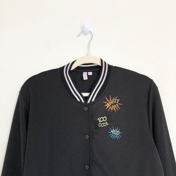 Penshoppe Black Bomber Jacket with Cool Patches - Picture 2 of 6